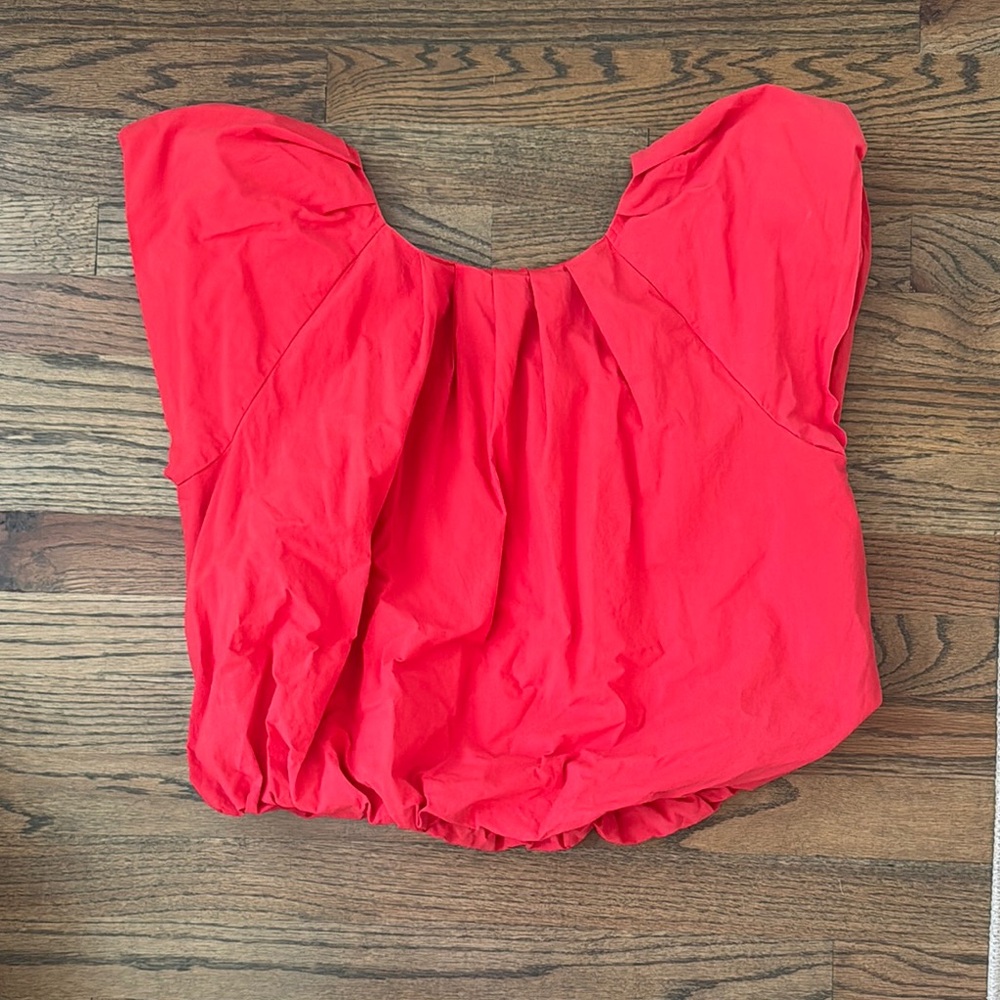 Pinch Red Ruched Sleeveless Blouse